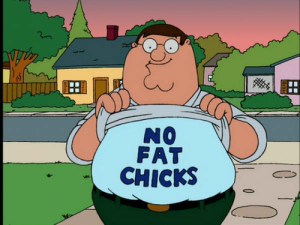 "The Family Guy" in a typical moment of sensitivity.