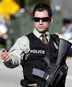 "Just remove that offensive bumper sticker, sir, and they'll be no trouble."