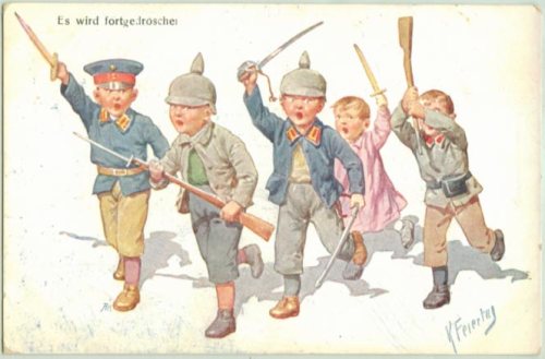 Kids playing soldiers