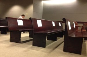 The reserved press section at the Gosnell trial, because baby-killing is no longer news in America.