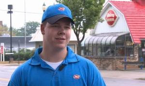 "Good job, Joey!You made Dairy Queen proud and brought honor to the store, Here's 40 dollars."