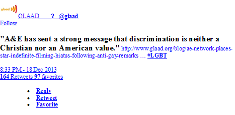GLAAD TWEET