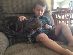 The rescuer and  the rescued (photo from KERO, Bakersfield)