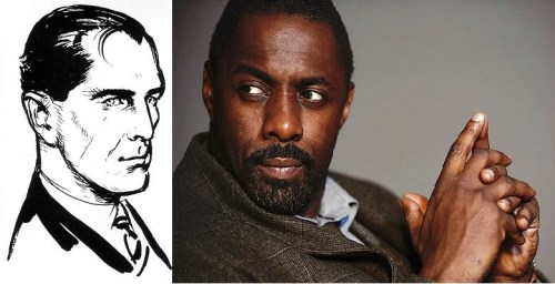 Fleming's Bond (l) and Bond-in-Waiting Idris Elba