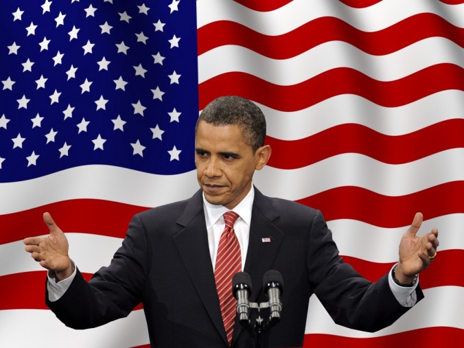 Obama with-United-States-Flag