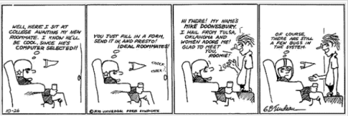 The exquisitely rendered artwork of Gary Trudeau, circa 1970.