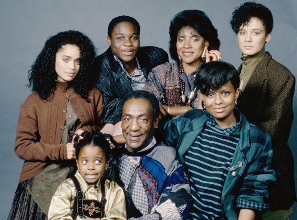 THE COSBY SHOW -- Season 3 -- Pictured: (front row l-r) Keshia Knight Pulliam as Rudy Huxtable, Bill Cosby as Dr. Heathcliff 'Cliff' Huxtable, Tempestt Bledsoe as Vanessa Huxtable (back row l-r) Lisa Bonet as Denise Huxtable Kendall, Malcolm-Jamal Warner as Theodore 'Theo' Huxtable, Phylicia Rashad as Clair Hanks Huxtable, Sabrina Le Beauf as Sondra Huxtable Tibideaux  (Photo by Alan Singer/NBC/NBCU Photo Bank via Getty Images)