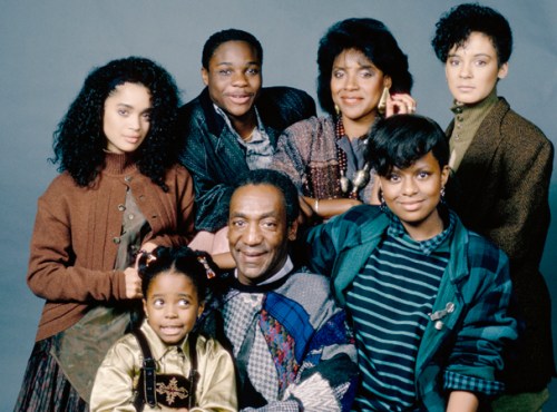 THE COSBY SHOW -- Season 3 -- Pictured: (front row l-r) Keshia Knight Pulliam as Rudy Huxtable, Bill Cosby as Dr. Heathcliff 'Cliff' Huxtable, Tempestt Bledsoe as Vanessa Huxtable (back row l-r) Lisa Bonet as Denise Huxtable Kendall, Malcolm-Jamal Warner as Theodore 'Theo' Huxtable, Phylicia Rashad as Clair Hanks Huxtable, Sabrina Le Beauf as Sondra Huxtable Tibideaux  (Photo by Alan Singer/NBC/NBCU Photo Bank via Getty Images)