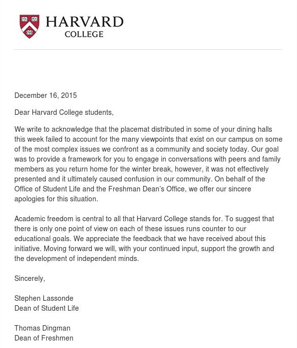 apology Harvard