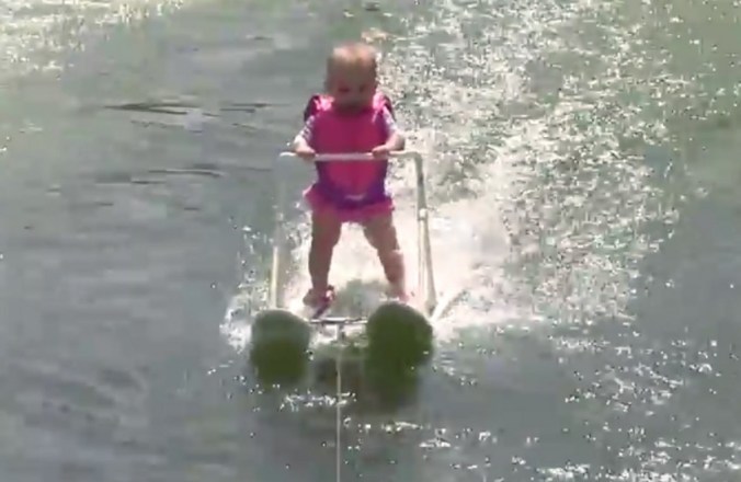 waterskiing baby
