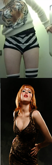 Maggie flying (above) and performing (below)