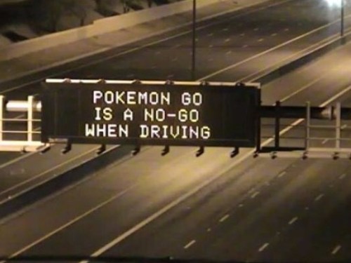 Pokemon go traffic sign