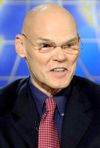 Now, you might think I'm violating my promise not to use unattractive photos of unethical people to make them look bad, but I'm not. James Carville looks like snake no matter what photo you use. Condign justice.