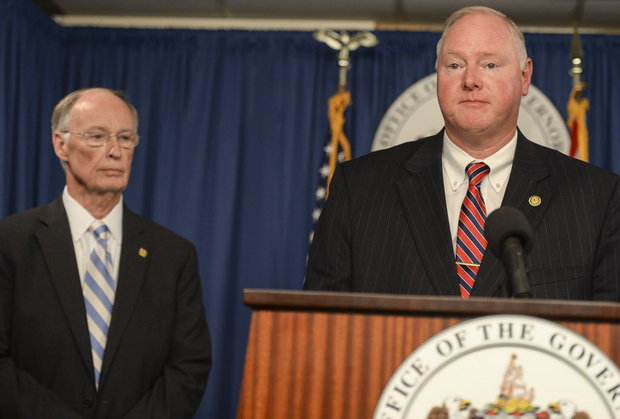 That's Senator Starnge on the right, and Governor Dormammu on the left...