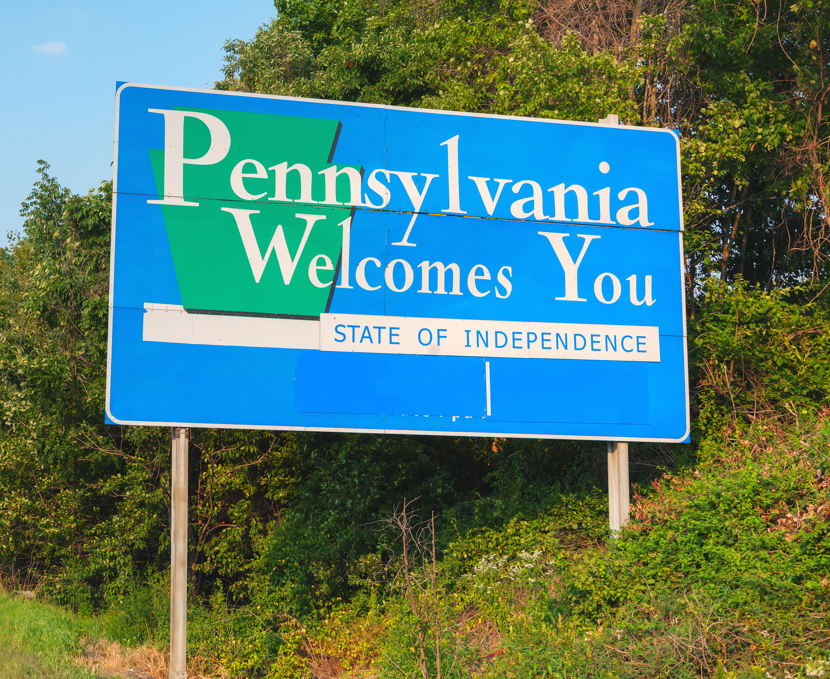 Pennsylvania Welcomes You road sign