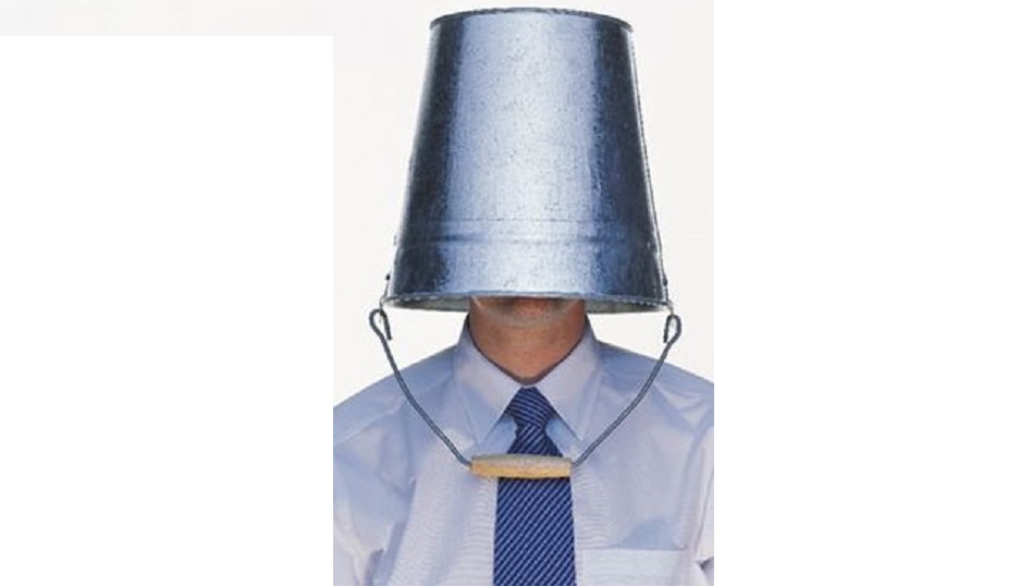 bucket on head