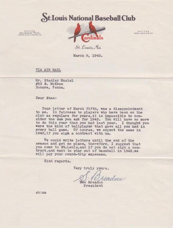 Musial letter